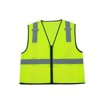 ANSI / ISEA fluoreszierende Westen, 100% Polyester Mesh Reißverschluss 3Mreflective Laufsicherheit Westen